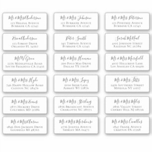 18 Adresetiketten voor individuele Script Name Sticker