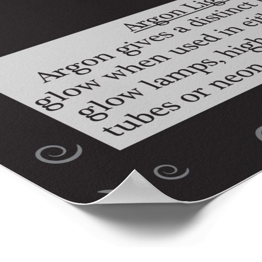 18. Argon (Ar) Tableau périodique des éléments (Coin)
