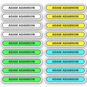 18 Balises du feuillet de nom complet - Stickers é (Devant)