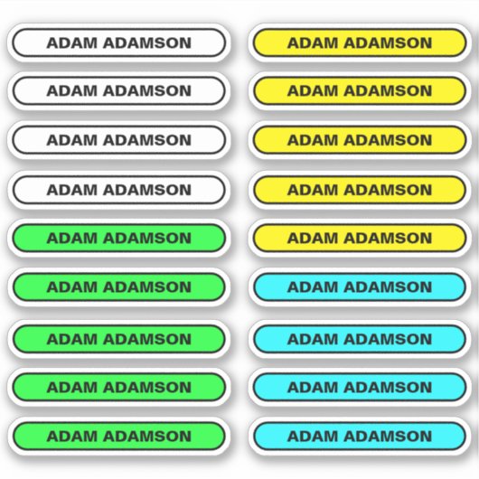 18 Balises du feuillet de nom complet - Stickers é (Devant)