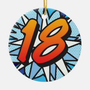 18 Birthday Fun Retro Comic Book Keramisch Ornament