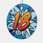18 Birthday Photo Fun Retro Comic Book Keramisch Ornament (Links)