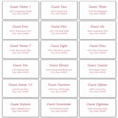 18 etiketten voor gastadressen Witte Bourgondië st Sticker (Voorkant)