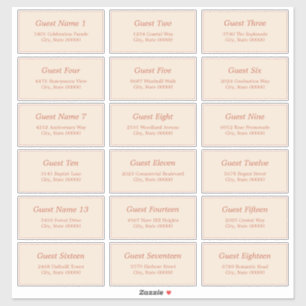 18 Étiquettes d'adresse pour invités Autocollant B