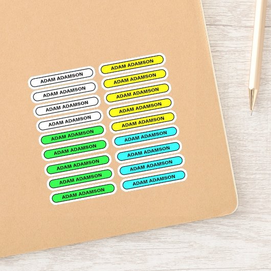 18 Étiquettes de nom complet - Autocollants pour é