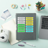18 Étiquettes de nom complet - Autocollants pour é (Couverture iPad)