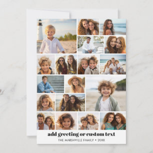 18 Foto Collage - Aangepaste Tekst - Zwart en Wit Feestdagenkaart