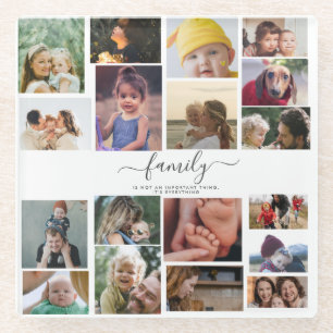 18 Foto Collage Cute Family Love Memory Glazen Onderzetter