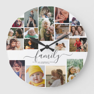 18 Foto Collage Cute Family Love Memory Grote Klok