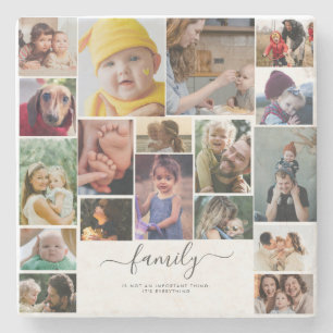 18 Foto Collage Cute Family Love Memory Stenen Onderzetter