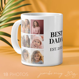 18 Foto collage met beste papa en jaar Extra Grote Beker