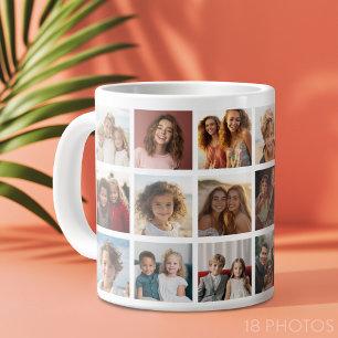 18 Foto Collage Raster - Familie en Vriendengaleri Extra Grote Beker