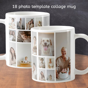 18 Fotocollage Familie Gepersonaliseerd Koffiemok