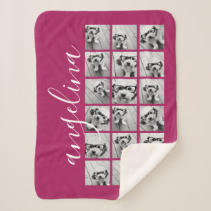 18 Fotocollage - KAN achtergrondkleur BEWERKEN Sherpa Deken