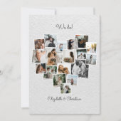 18 Foto's Collage Hart Vorm Bruiloft Kaart (Voorkant)