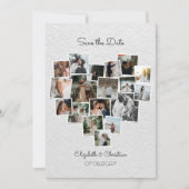 18 foto's collage hartvorm Save the Date  Kaart (Voorkant)