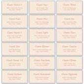 18 Gast Adresetiketten Terracotta Beige Sticker (Voorkant)