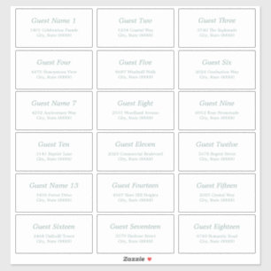 18 Gast Adresetiketten Zee Glas Witte Sticker