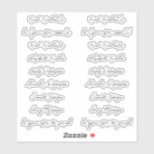 18 gastennamen handschriftstijl sticker (Vel)