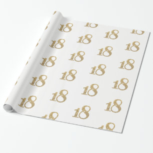 18 GOUD GLITTERNUMMER glamoureuze sprankelende ver Cadeaupapier