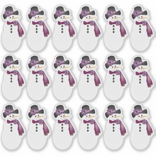 18 grillige sneeuwman sticker (Voorkant)