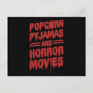 18.Grueselfilm Popcorn Pyjama En Grueselfilms Uitnodiging Briefkaart