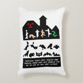18 Halloween Tangram Afbeeldingen Accent Kussen
