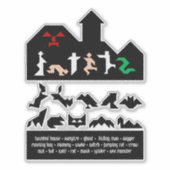 18 Halloween Tangram Afbeeldingen Sticker (Voorkant)