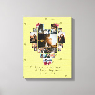 18 Hartvormig Foto Collage voor haar /hem Canvas Afdruk