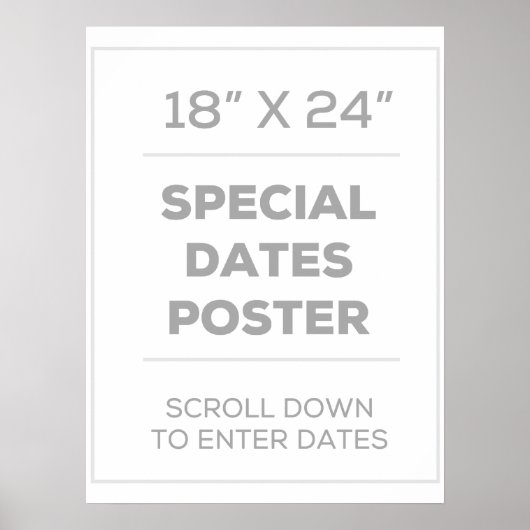 18-inch x 24-inch speciale datums Poster (Voorkant)