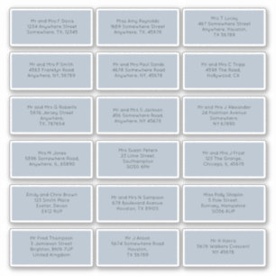 18 individuele bruiloft gastnamen adressen blauw sticker