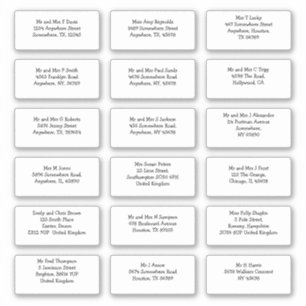 18 Individuele Gast Naam Adres Verzending Sticker