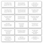 18 Individuele naam Adres Bruiloft Gast Italic Sticker (Voorkant)