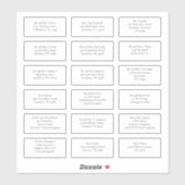 18 Individuele ontvanger Naam Adres Verzending Sticker (Vel)