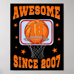 18 Jaar Geweldig Sinds 2007 18e Verjaardag Sketl Poster