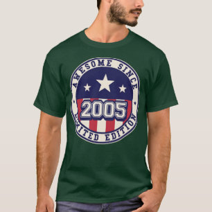 18 jaar Geweldige sinds 2005 18e verjaardag T-shirt