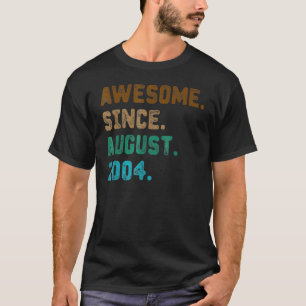 18 jaar Geweldige sinds augustus 2004 18e geboorte T-shirt