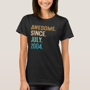 18 jaar Geweldige sinds juli 2004 18e verjaardag T-shirt