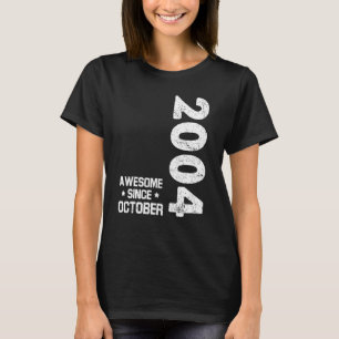 18 jaar Geweldige sinds oktober 2004 18e geboorte T-shirt