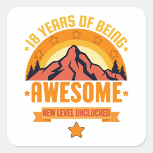 18 jaar Geweldige - verjaardag Vierkante Sticker (Voorkant)
