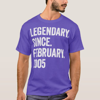 18 jaar Legendary sinds februari 2005 18e geboorte T-shirt