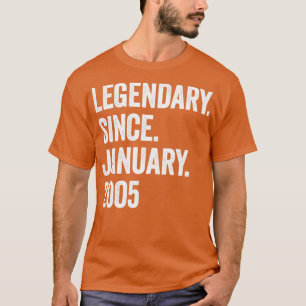 18 jaar Legendary sinds januari 2005 18e verjaarda T-shirt