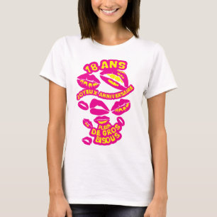 18 jaar met schuine mond t-shirt