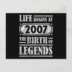 18 Jaar Oud 2007 Geboorte Legende 18e Verjaardag C Briefkaart