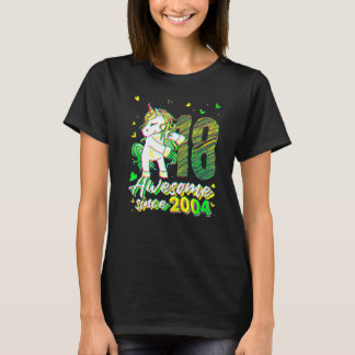 18 Jaar Oud Eenhoorn Flossen 18e Verjaardag Unico T-shirt
