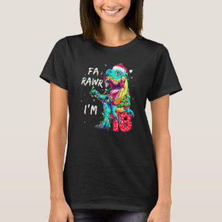 18 Jaar Oud Fa Rawr Ik Ben 18 Dinosaur 18e Verjaar T-shirt