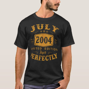 18 jaar oud juli 2004 18e verjaardag t-shirt