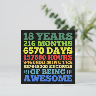 18 Jaar Oud  Retro 18e Verjaardag 216 Maand Kaart