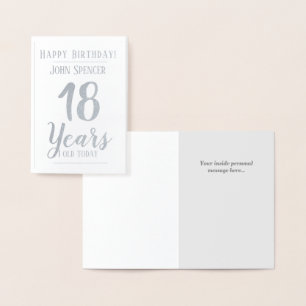 18 jaar oud. Stijlvol ontwerp. Folie Kaarten