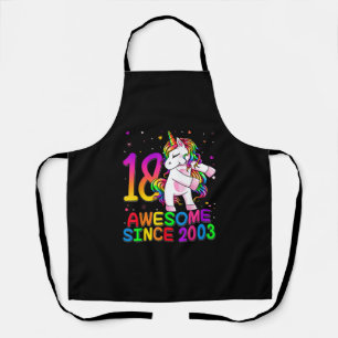 18 jaar oud Unicorn Flossing 18e verjaardag meisje Schort